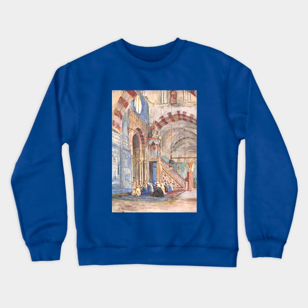 Interior of the Blue Mosque, Cairo in Egypt Crewneck Sweatshirt by Star Scrunch